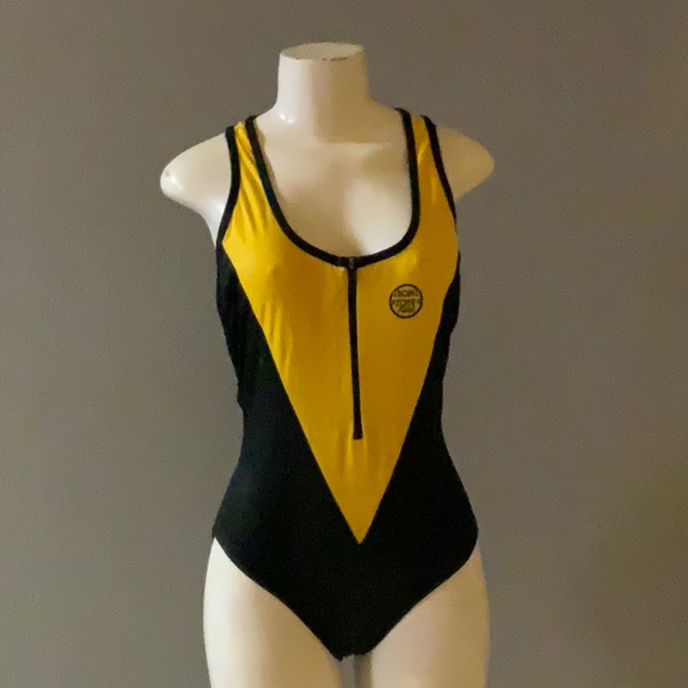 Tropic Zone Black and Yellow One-Piece Swimsuit
